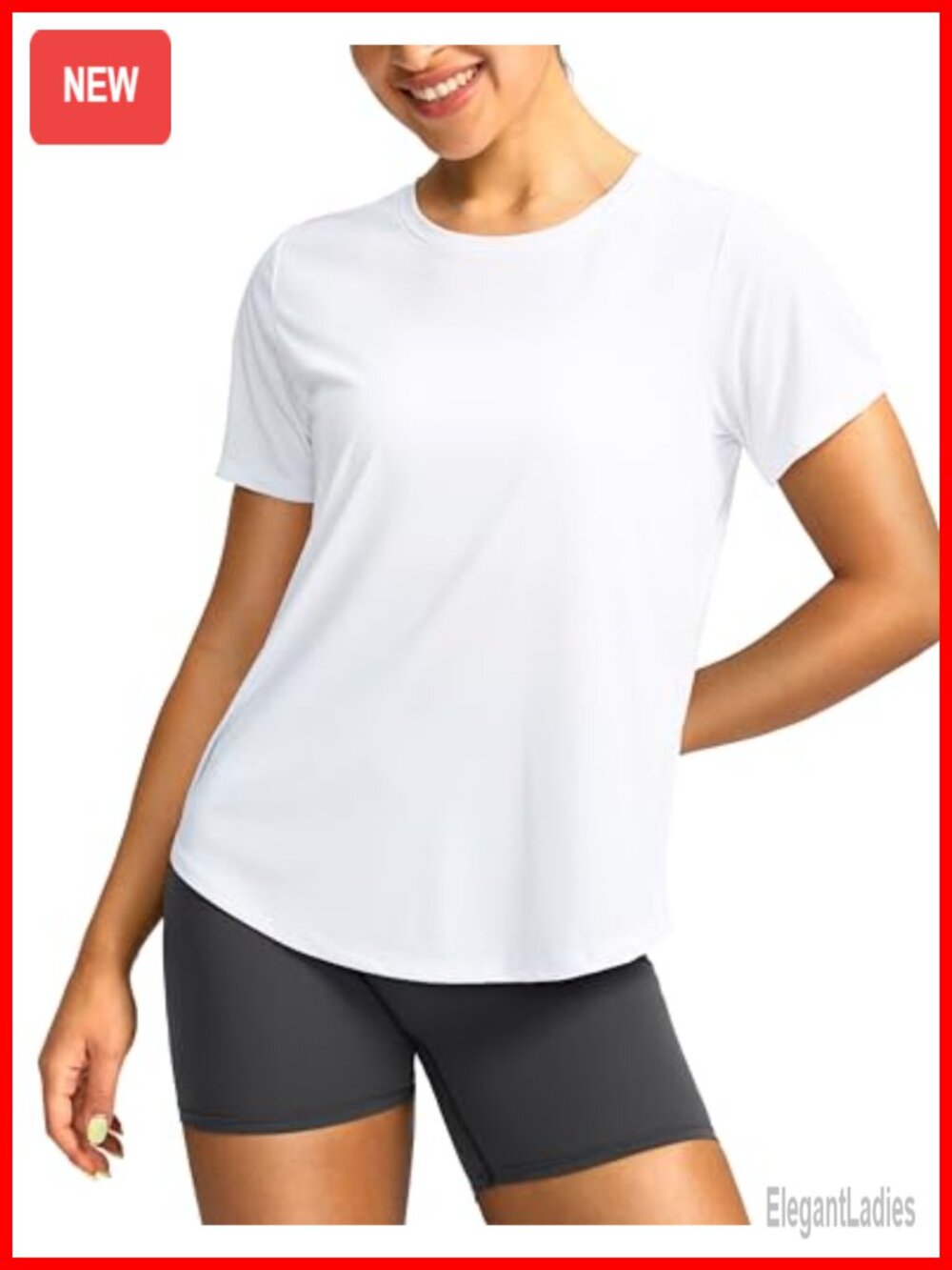 Women's UPF 50+ Dry Fit Athletic Workout T-Shirt Crew Neck Short Sleeve